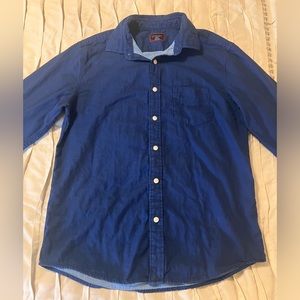 UNTUCKit Shirt Mens Size Medium Navy Blue Button Up Long Sleeve Quagliano Cotton